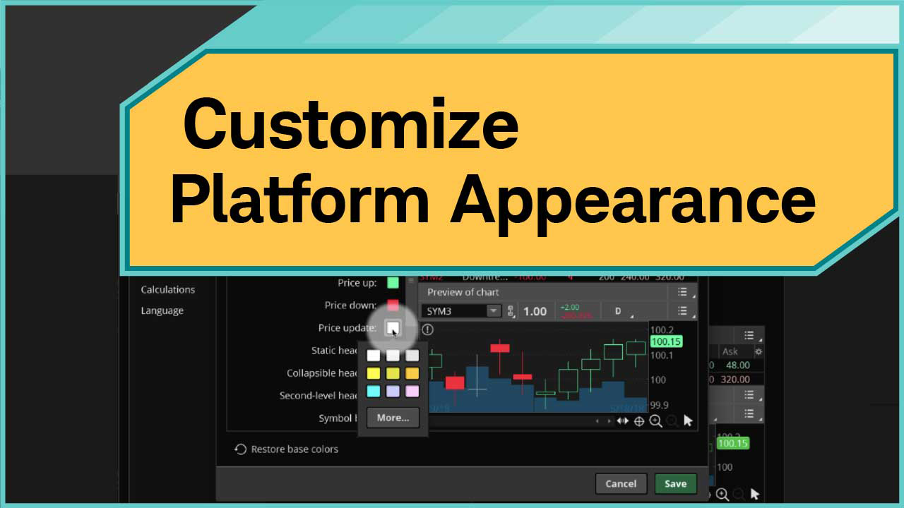 Customize Platform Appearance preview