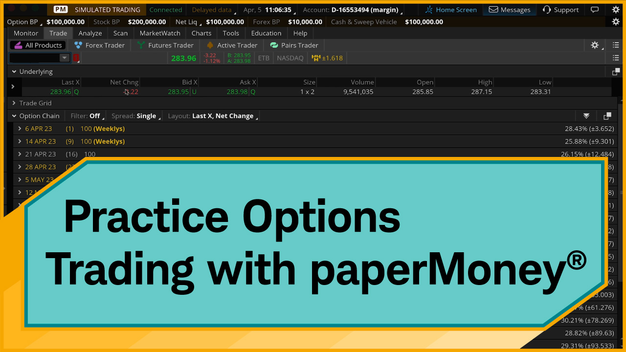 paperMoney Options Overview preview