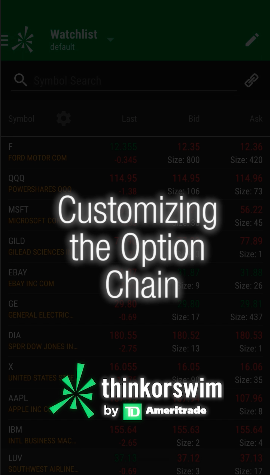 Android - Customizing the Option Chain preview