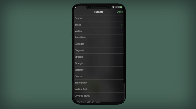 Create Custom Spreads on thinkorswim Mobile preview