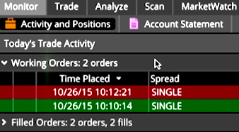 Working Single Option Orders preview